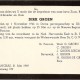 Rouwkaart van de herbegrafenis op 25 mei 1949 op de nieuwe begraafplaats te St. Pancras