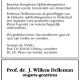 Overlijdensbericht Prof. Dr. J.W. Delleman. Bron www.online-familieberichten.nl