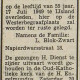 Aankondiging begrafenis Klaas Blok IJmuider Courant 19 augustus 1949.