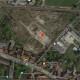 Een foto van Google Maps met de Rode pin op de plaats waar de ziekenbarak gestaan heeft.